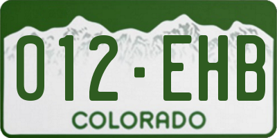 CO license plate 012EHB