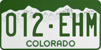 CO license plate 012EHM