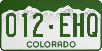 CO license plate 012EHQ
