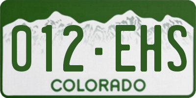 CO license plate 012EHS