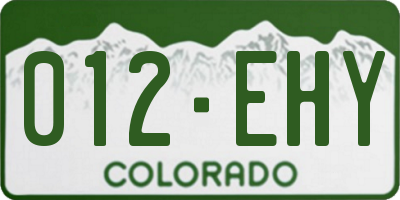 CO license plate 012EHY