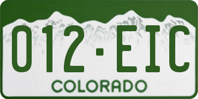 CO license plate 012EIC