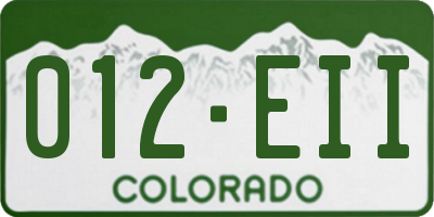 CO license plate 012EII