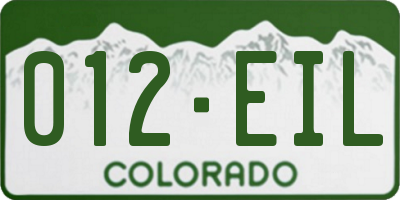 CO license plate 012EIL
