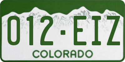 CO license plate 012EIZ