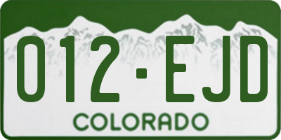 CO license plate 012EJD