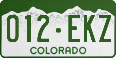 CO license plate 012EKZ