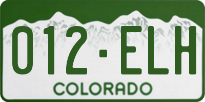 CO license plate 012ELH
