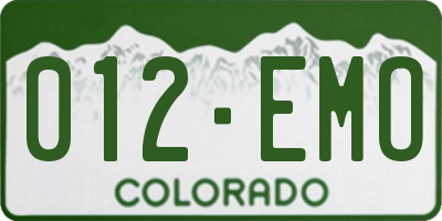 CO license plate 012EMO