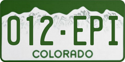 CO license plate 012EPI