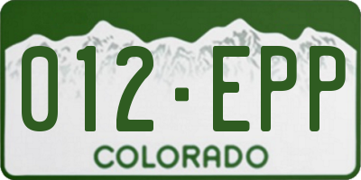 CO license plate 012EPP