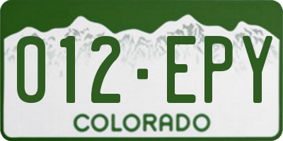 CO license plate 012EPY