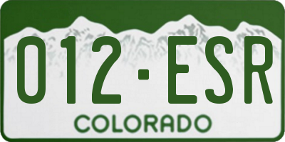 CO license plate 012ESR
