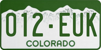 CO license plate 012EUK