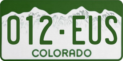 CO license plate 012EUS
