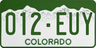 CO license plate 012EUY