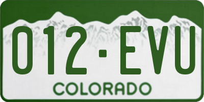 CO license plate 012EVU