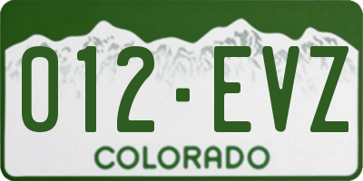 CO license plate 012EVZ
