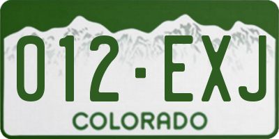 CO license plate 012EXJ