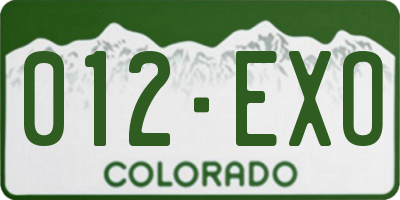 CO license plate 012EXO