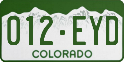 CO license plate 012EYD