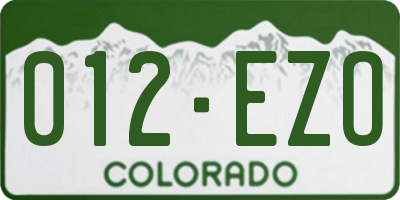 CO license plate 012EZO