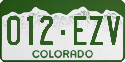 CO license plate 012EZV