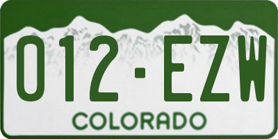 CO license plate 012EZW