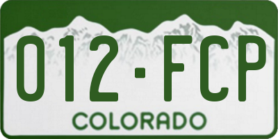 CO license plate 012FCP