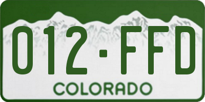 CO license plate 012FFD