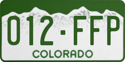 CO license plate 012FFP