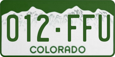 CO license plate 012FFU