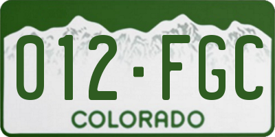 CO license plate 012FGC