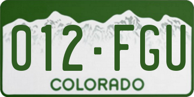 CO license plate 012FGU