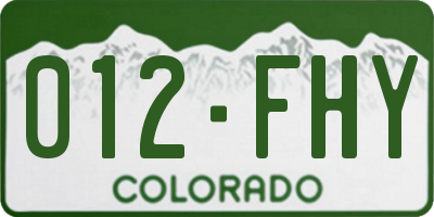 CO license plate 012FHY