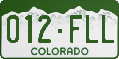 CO license plate 012FLL