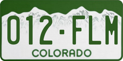 CO license plate 012FLM