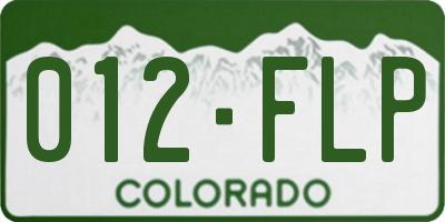 CO license plate 012FLP