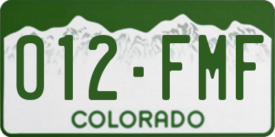 CO license plate 012FMF