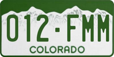 CO license plate 012FMM