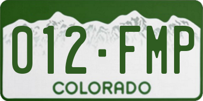 CO license plate 012FMP