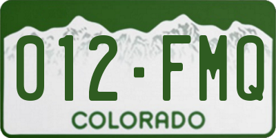 CO license plate 012FMQ