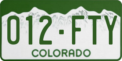 CO license plate 012FTY
