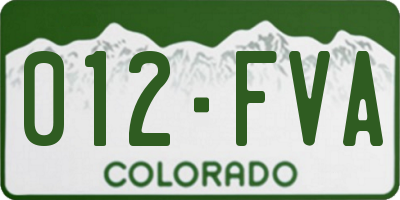 CO license plate 012FVA