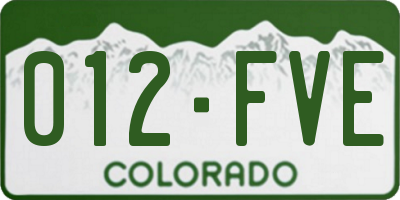 CO license plate 012FVE
