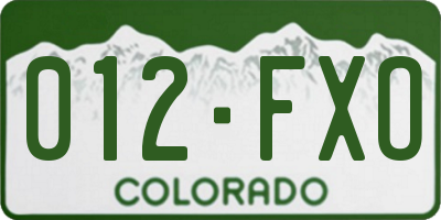 CO license plate 012FXO
