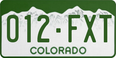 CO license plate 012FXT