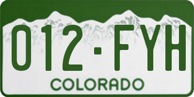CO license plate 012FYH