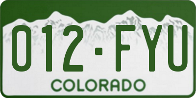 CO license plate 012FYU