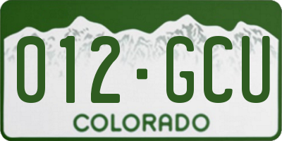 CO license plate 012GCU